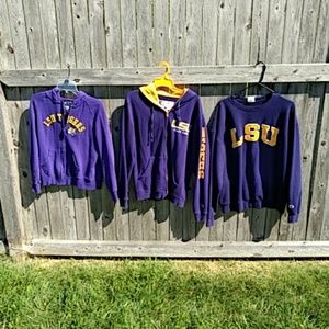 Bundle lot of 3 LSU sweatshirts hoodies
